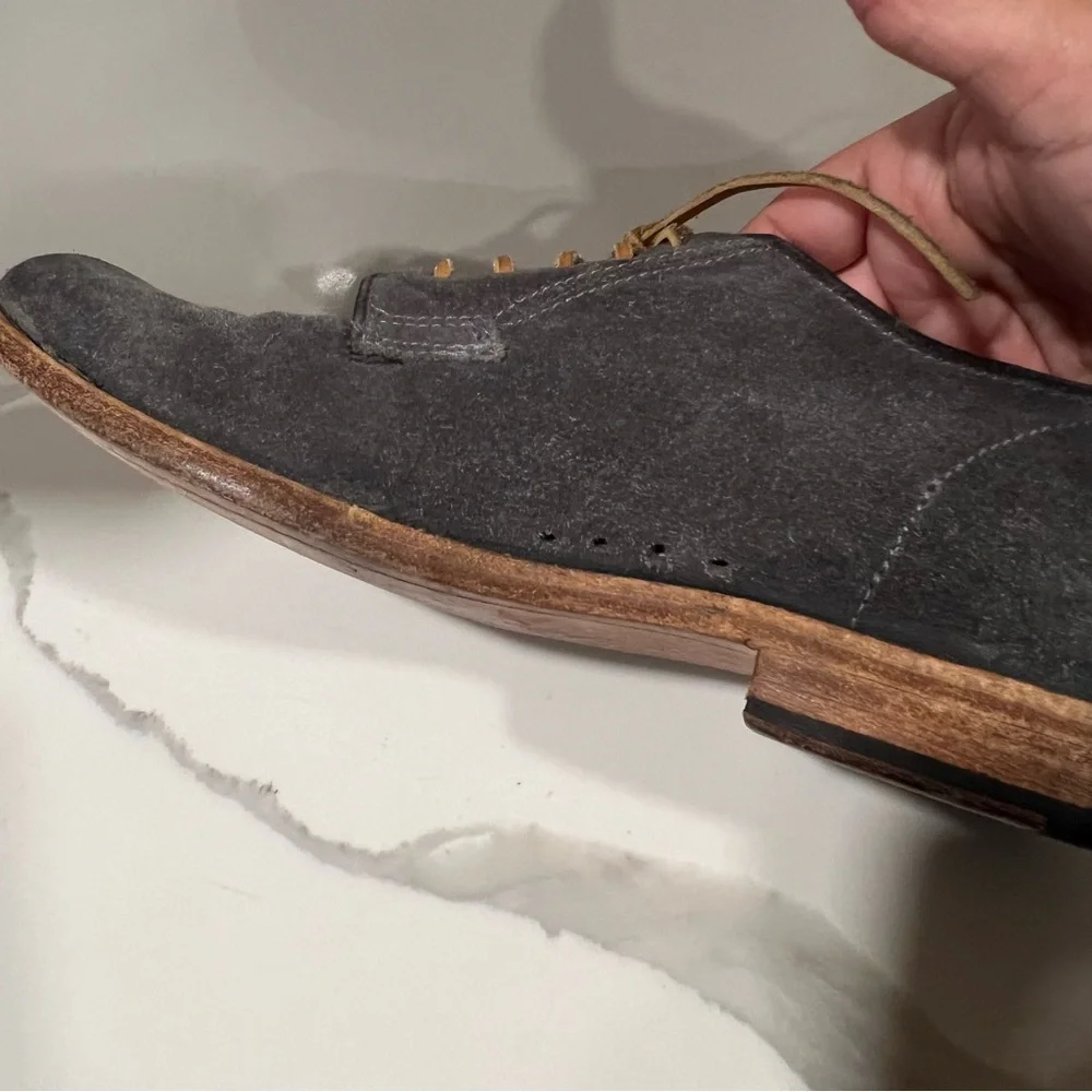 Frye Men's Gray Suede oxford Lace-Up Shoes‎ size 10 D casual dress shoes